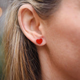With Love Heart Studs
