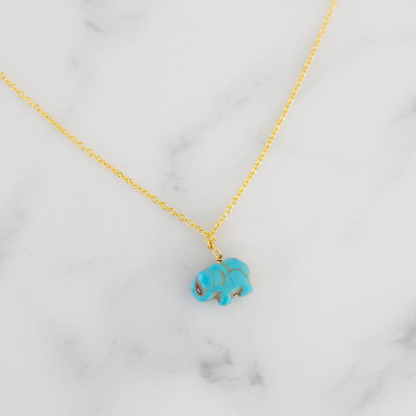Lucky Turquoise Elephant Necklace