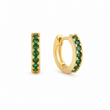 Green Gemstone Huggies