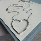 Hammered Silver Heart Necklace