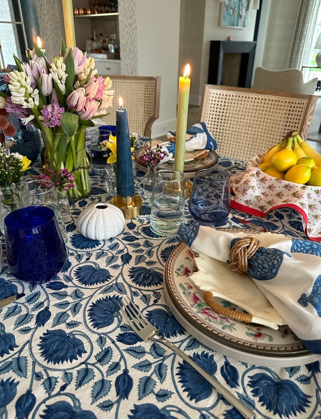 Indigo Blue Mineral Tablecloth