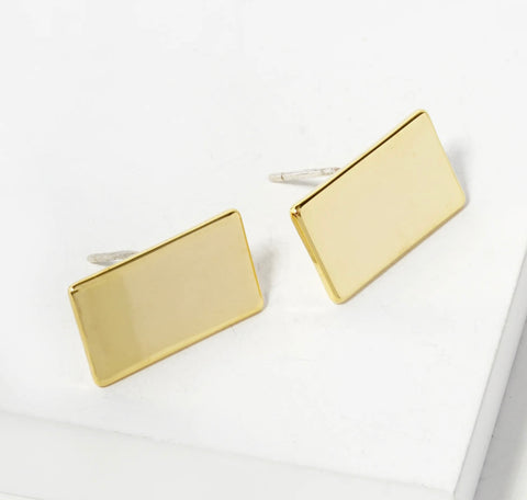 Rectangle Gold Studs