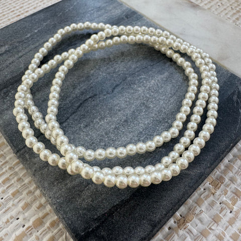 Triple Glass Pearl Bracelets