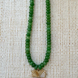 Green Gemstone Necklace with signature Heart
