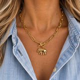 Lucky Elephant Toggle Necklace