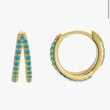 Double Turquoise Circle Hoops