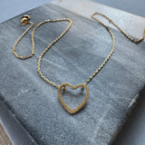 Brushed Heart Delicate Necklace