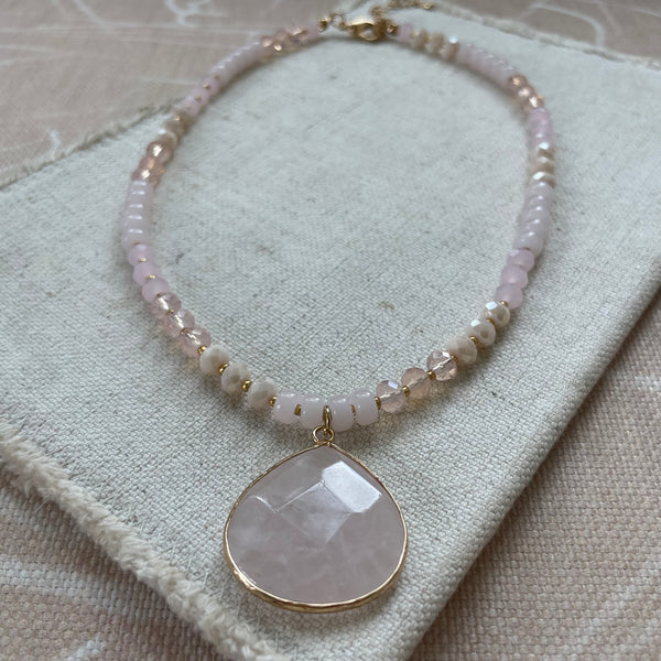 Ballerina Pink Gemstone Necklace