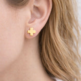 Gold Classic Cross Studs