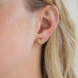 With Love Hammered Gold Heart Earrings