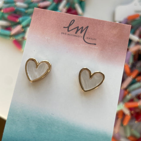 Heart Mother-of-Pearl Studs