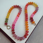 Ombre orange and pink bead becklace