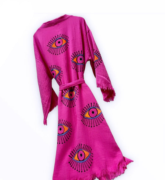 Hot Pink Turkish Towel Robe