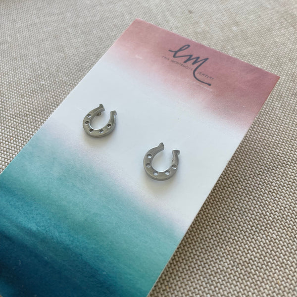 Silver Horseshoe Studs