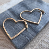 Hammered Heart Hoops