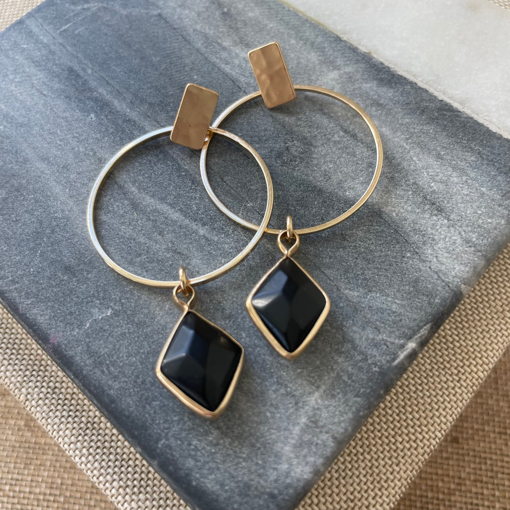 Midnight and Gold Earrings