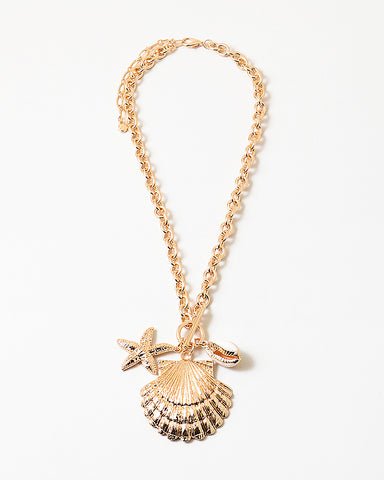 Gold Shell Charm Necklace