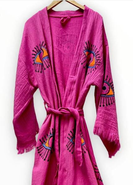 Hot Pink Turkish Towel Robe