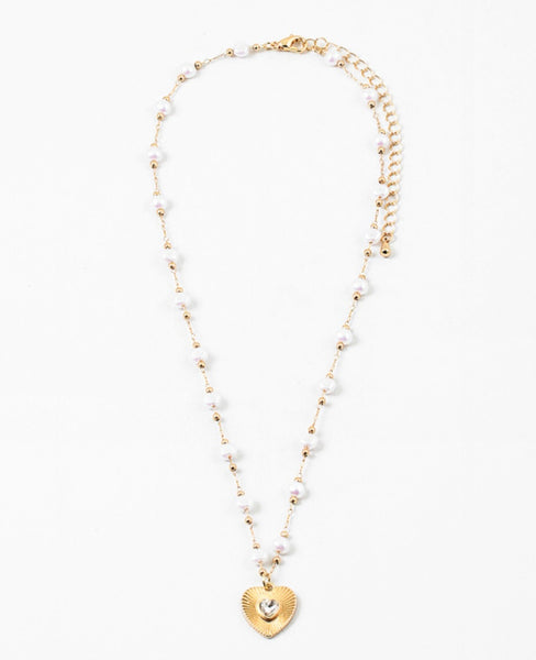 Heart and Pearl Delicate necklace