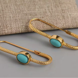 Turquoise Paperclip Hoops