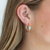 Turquoise Oval Mini Hoops