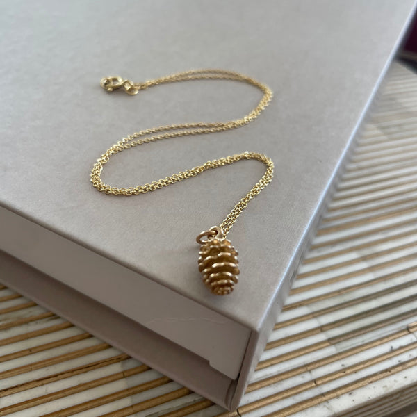 Gold Tiny Pinecone Necklace