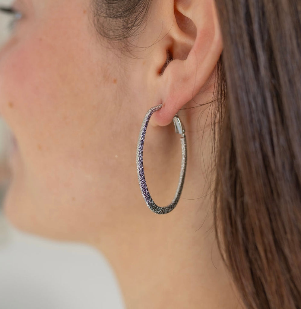 Brushed Silver Oval Hoops Erin McDermott Jewelry