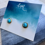 Classic turquoise and gold studs