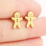 Gold Gingerbread Joy Studs