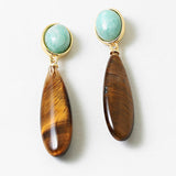 Mint and Tigers Eye Earrings
