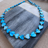 True Blue Mother-of-Pearl Heart Necklace