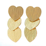 Three Heart Drop Earrings