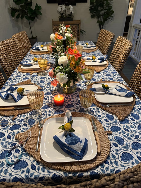 Indigo Blue Mineral Tablecloth