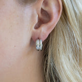 Silver Double Hoops