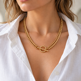 Vintage Inspired Gold Toggle Necklace