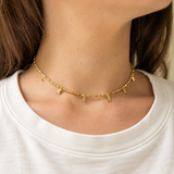 Tiny Beaded Rectangle Necklace