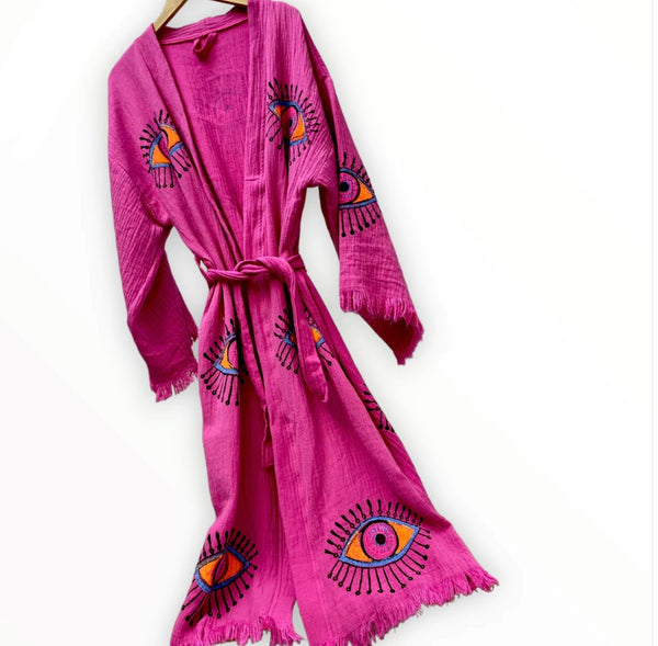 Hot Pink Turkish Towel Robe (shipping 5/20)