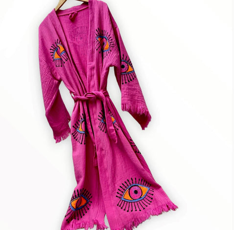 Hot Pink Turkish Towel Robe
