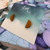 Half Moon Tiger Eye Studs