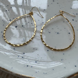 Hammered Teardrop Hoops