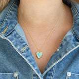 Turquoise and Gold Heart Necklace