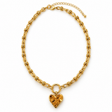 Signature Textured Heart Toggle Necklace