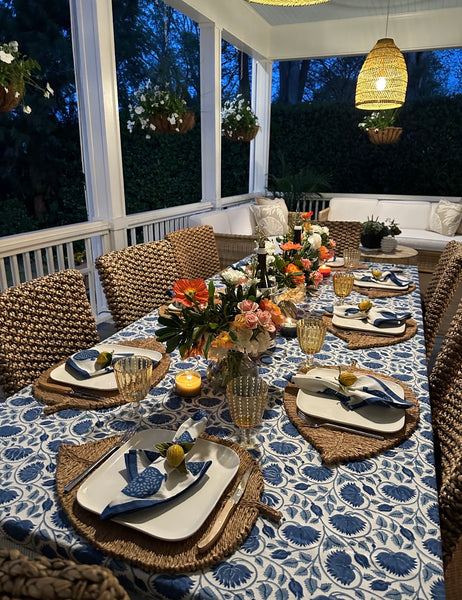 Indigo Blue Mineral Tablecloth