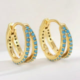 Double Turquoise Circle Hoops