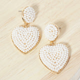 Cotton Candy Beaded Heart Earrings