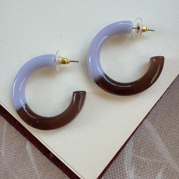 Lavender Mocha Resin Hoops