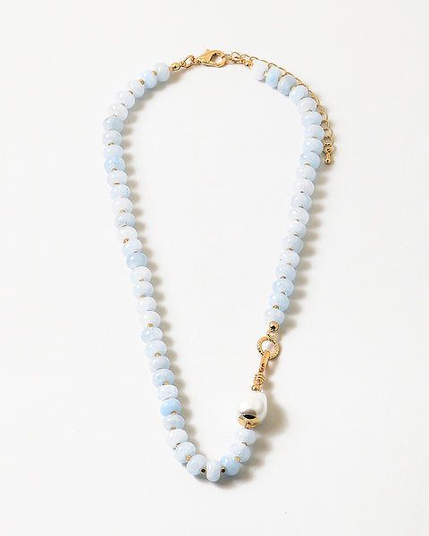 Stone and Pearl Sky Necklace