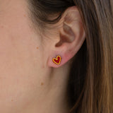 Red and Gold Heart Studs