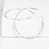 Silver Hammered Hoops