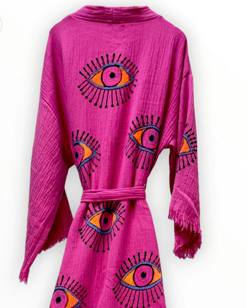 Hot Pink Turkish Towel Robe
